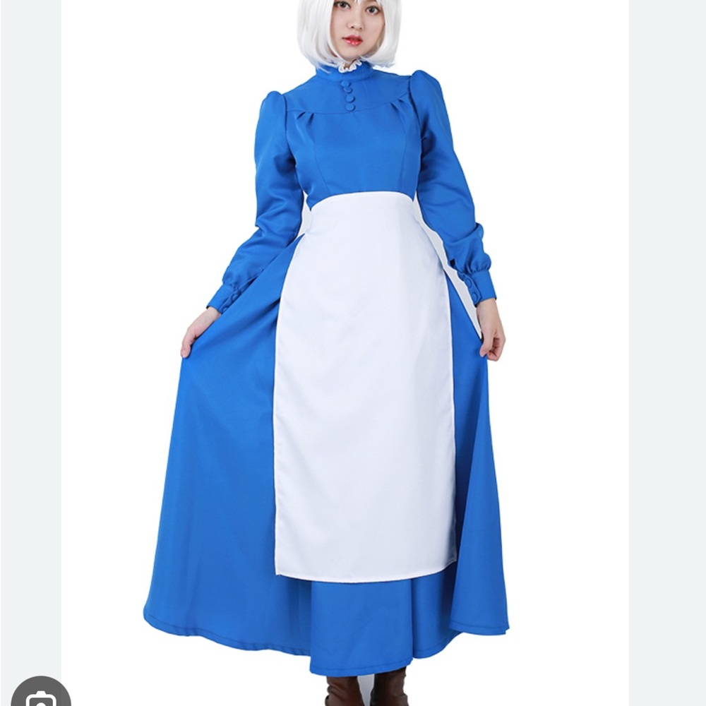 Howl's Moving Castle Sophie Blue Dress Cosplay Anime Costume sz S